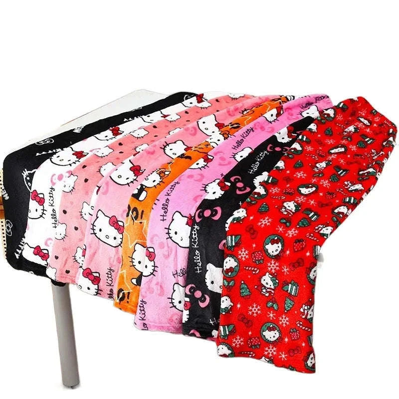 Hello Kitty Flannel Pajama Pants Women Soft Stretch Sleep Bottoms-1pc / S / United States