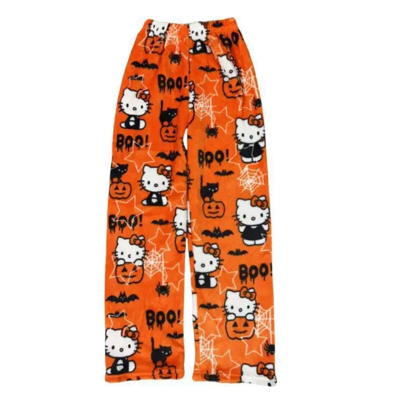Hello Kitty Flannel Pajama Pants Women Soft Stretch Sleep Bottoms-1pc / S / United States