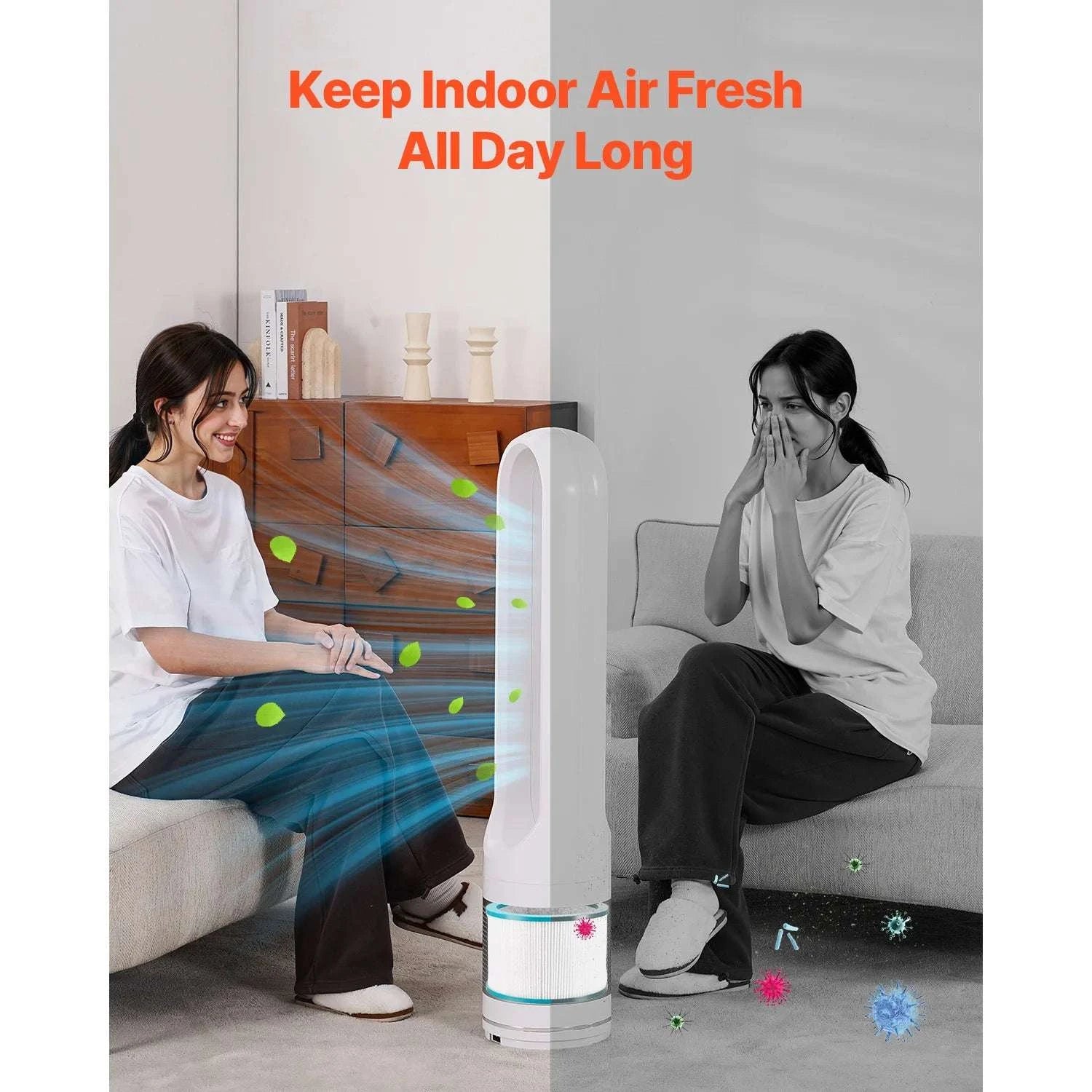 HEPA Replacement Filter for Tower Fan with Activated Carbon Layer-7.4in / United States