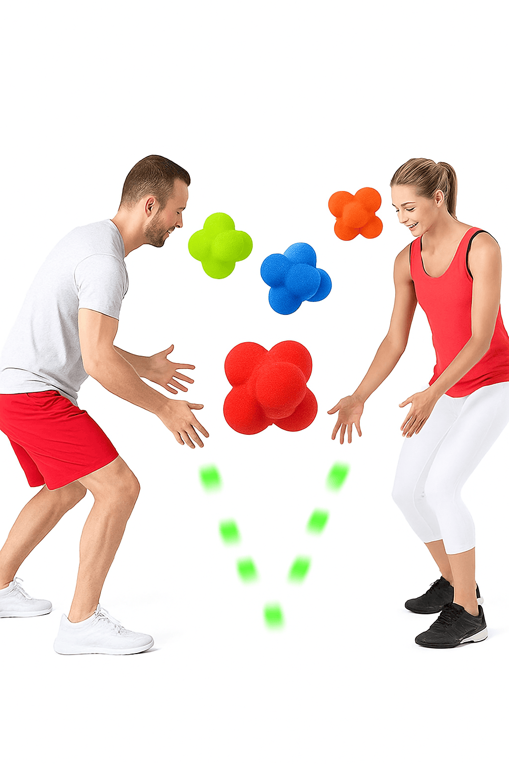 Hexagon Reaction Ball for Agility, Reflexes and Coordination-Green