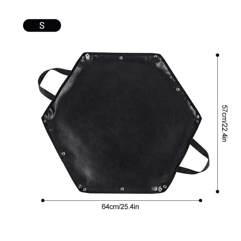 Hexagonal Fire Pit Mat for BBQ and Picnic Heat Protection-Black-L