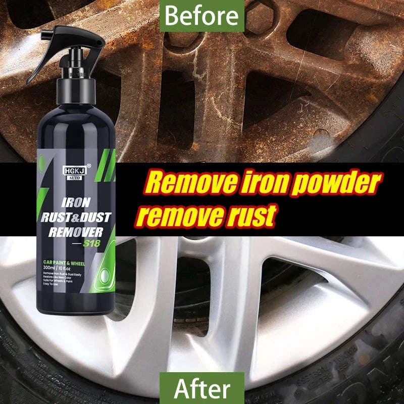 HGKJ Car Rust Dust Remover Spray for Wheels & Paint-50MLx4pcs