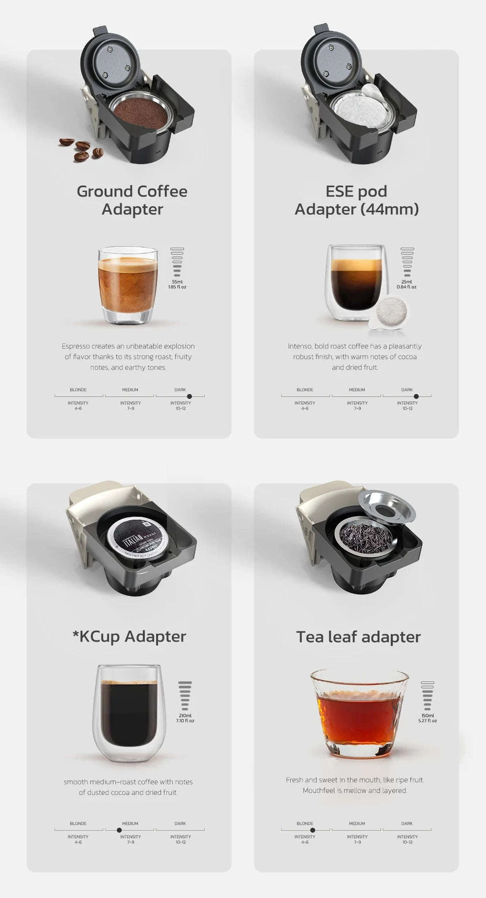 HiBREW 6‑in‑1 Capsule Coffee Machine for Hot & Cold Espresso-H1B M3A WH Tray / Saudi Arabia / UK