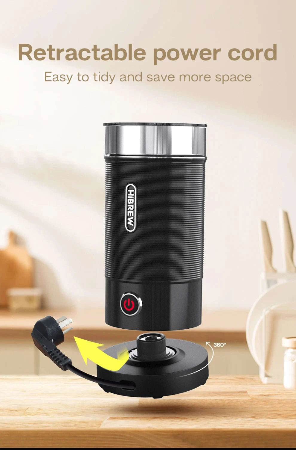 HiBREW Automatic Milk Frother and Warmer M1A-M1A WH / EU