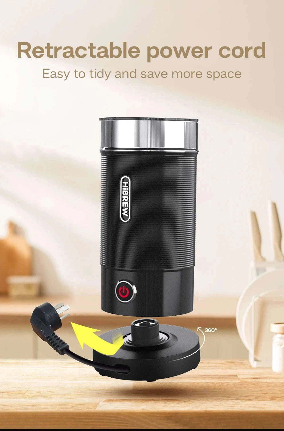 HiBREW Automatic Milk Frother and Warmer M1A-M1A WH / EU