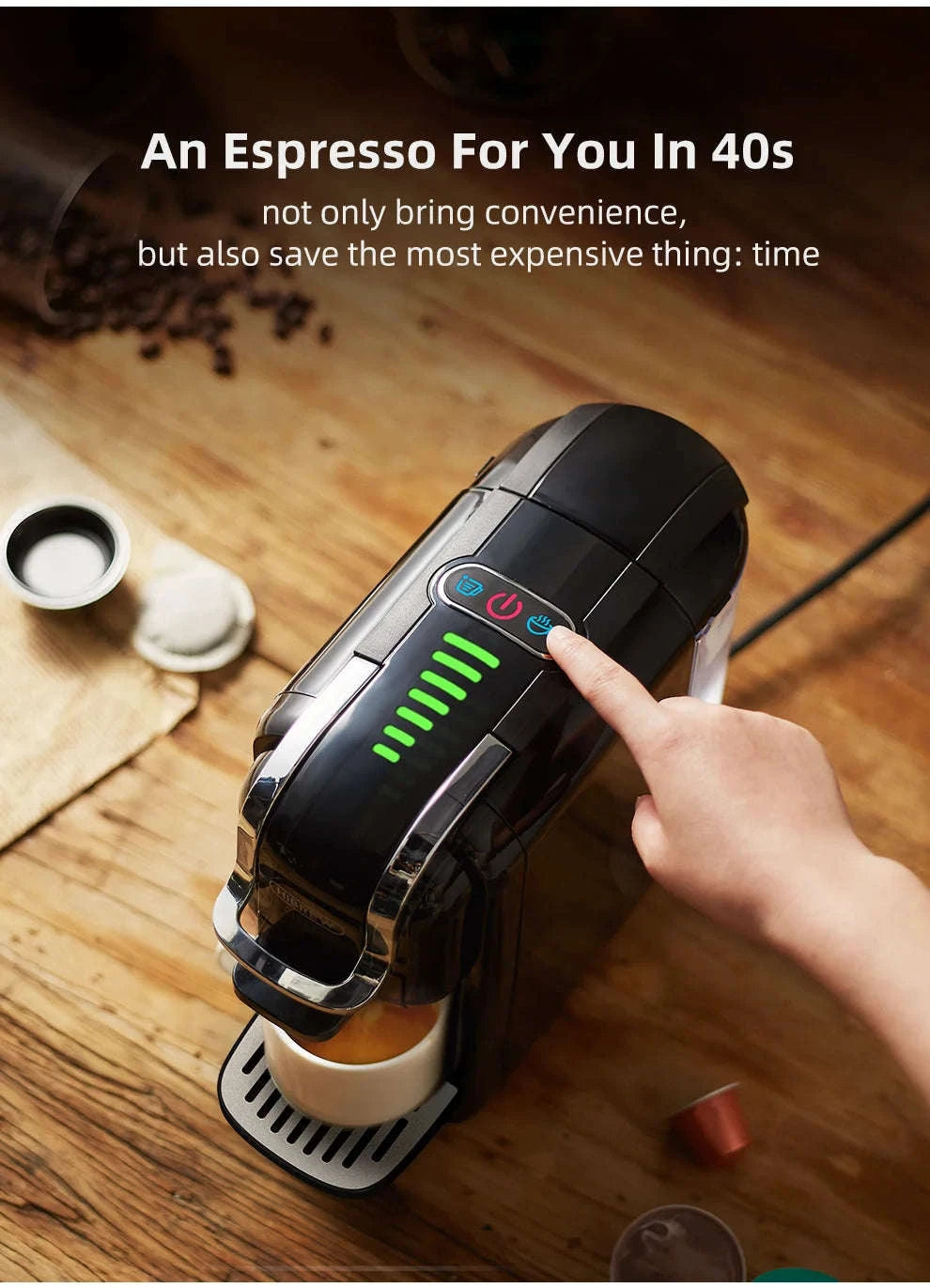 HiBREW Multiple Capsule Coffee Machine 5‑in‑1 Hot & Cold Brewing-H2B BK / spain / UK