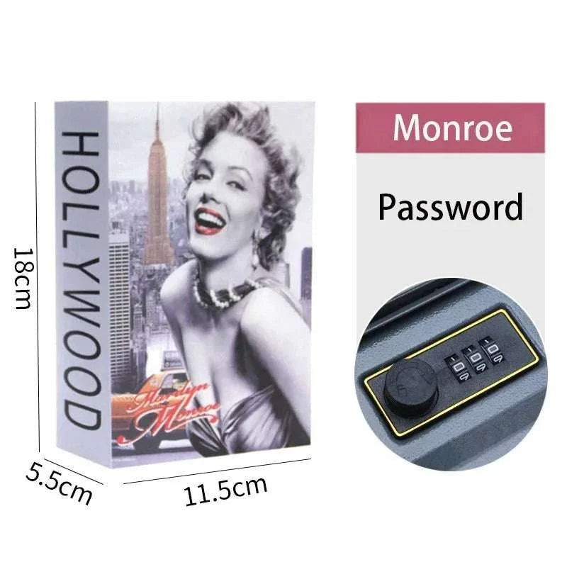 Hidden Book Safe Box with Lock for Cash, Keys & Valuables-Monroe-Password