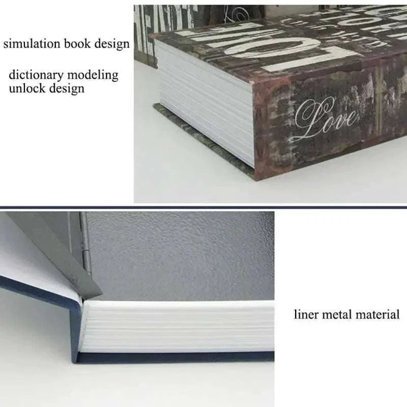 Hidden Book Safe Box with Lock for Cash, Keys & Valuables-Monroe-Password