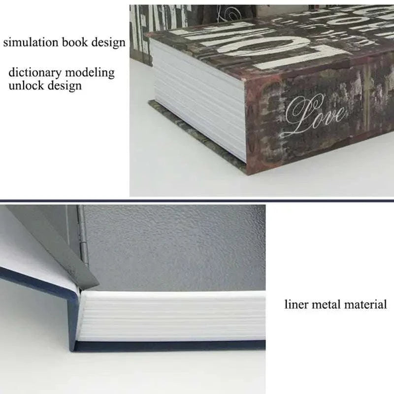 Hidden Book Safe Box with Lock for Cash, Keys & Valuables-Monroe-Password