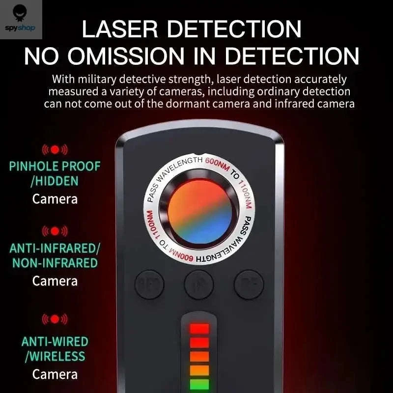 Hidden Camera Detector – Advanced RF Finder for Personal Privacy Protection-black