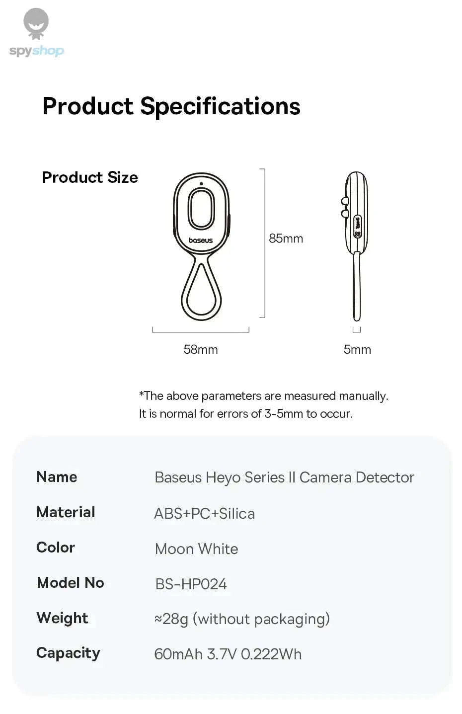 Hidden Camera Detector with Intrusion Alarm and 5m Scan-Black / CHINA