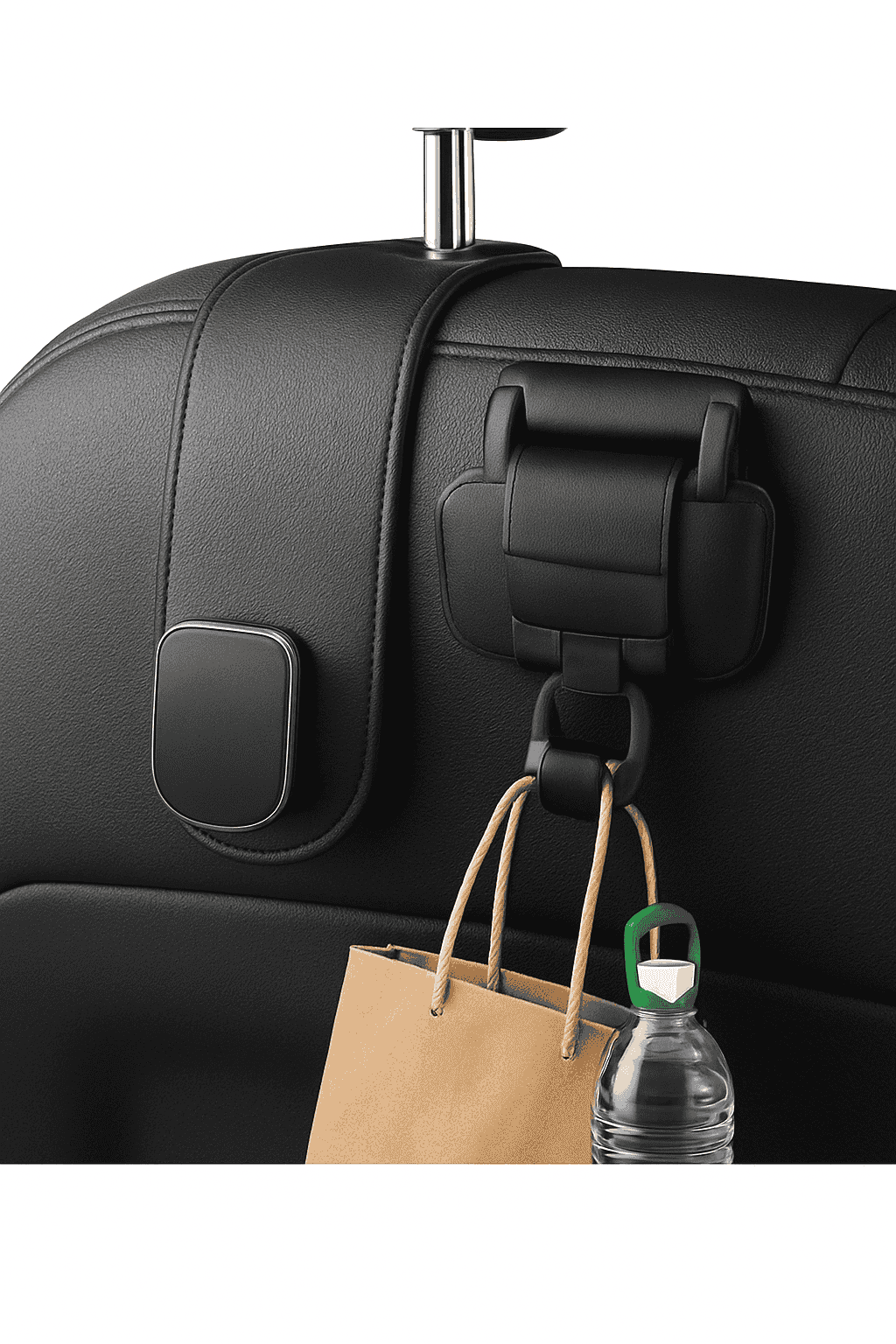 Hidden Car Back Seat Hook with Leather Cover-