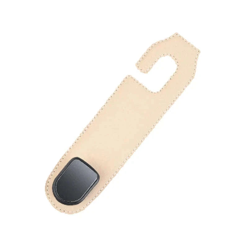Hidden Car Back Seat Hook with Leather Cover-Beige 1pc
