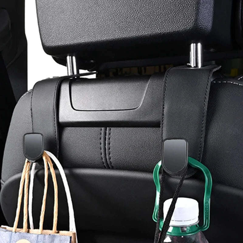 Hidden Car Back Seat Hook with Leather Cover-Beige 1pc