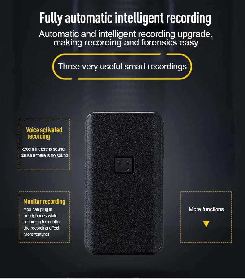 Hidden Voice Recorder Power Bank with 5000mAh and Long Recording-black / 64 GB