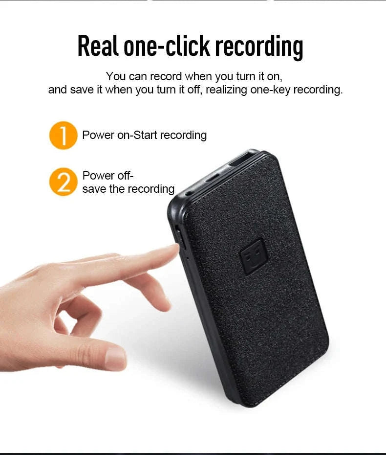 Hidden Voice Recorder Power Bank with 5000mAh and Long Recording-black / 64 GB