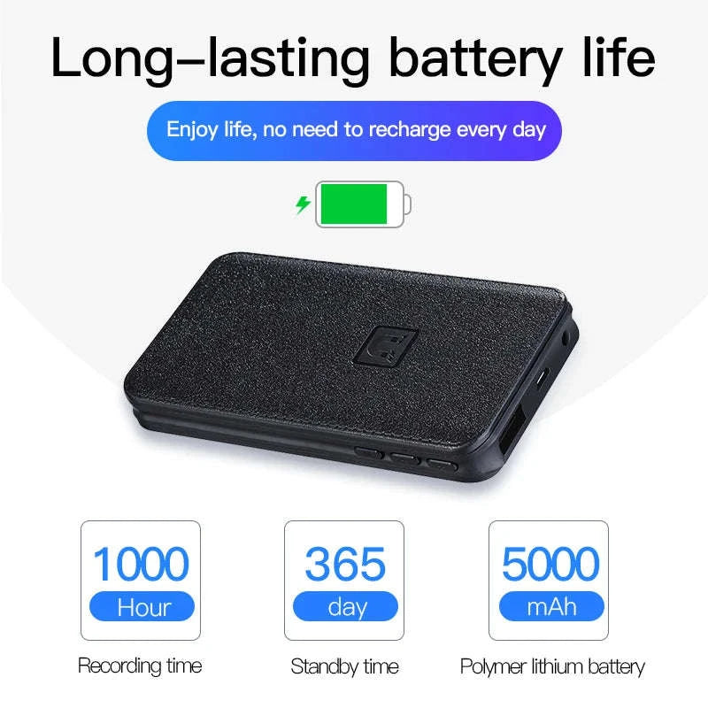 Hidden Voice Recorder Power Bank with 5000mAh and Long Recording-black / 64 GB