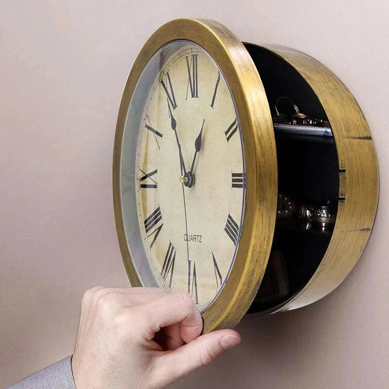 Hidden Wall Clock Safe with Secret Storage for Cash & Valuables-