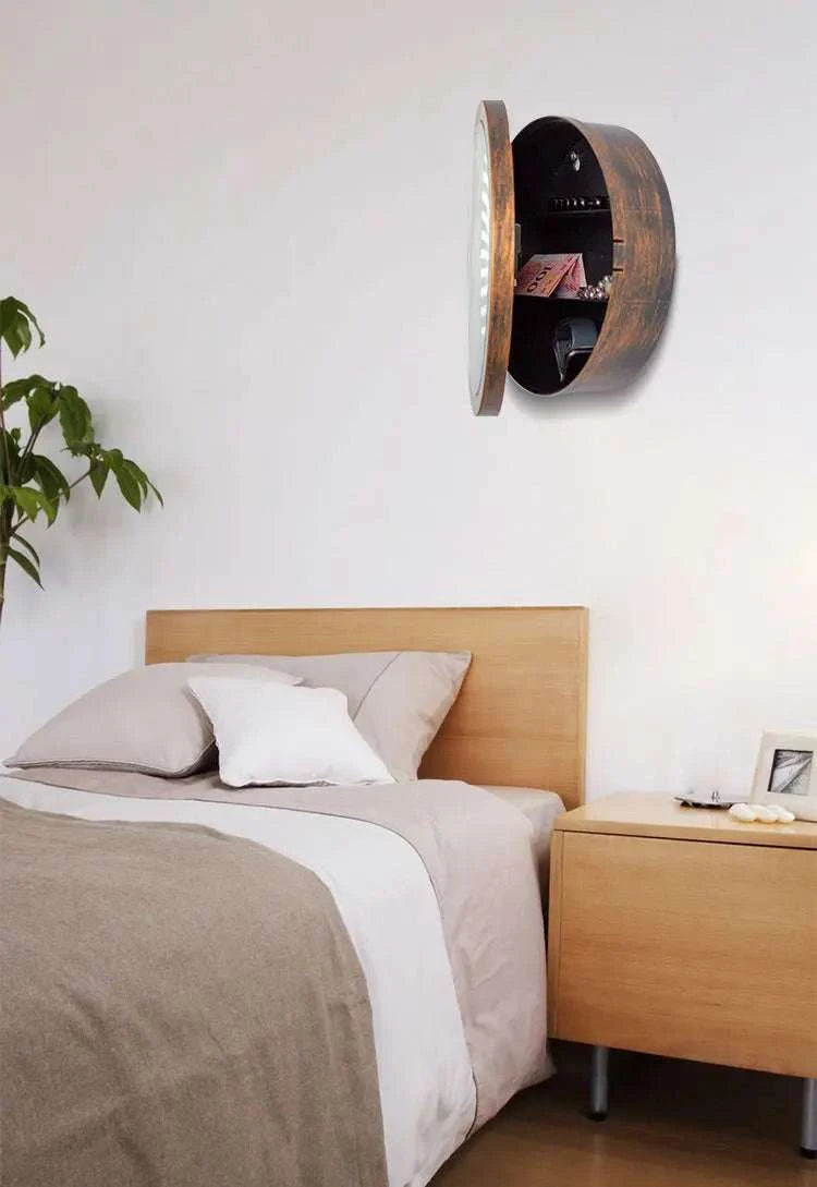 Hidden Wall Clock Safe with Secret Storage for Cash & Valuables-