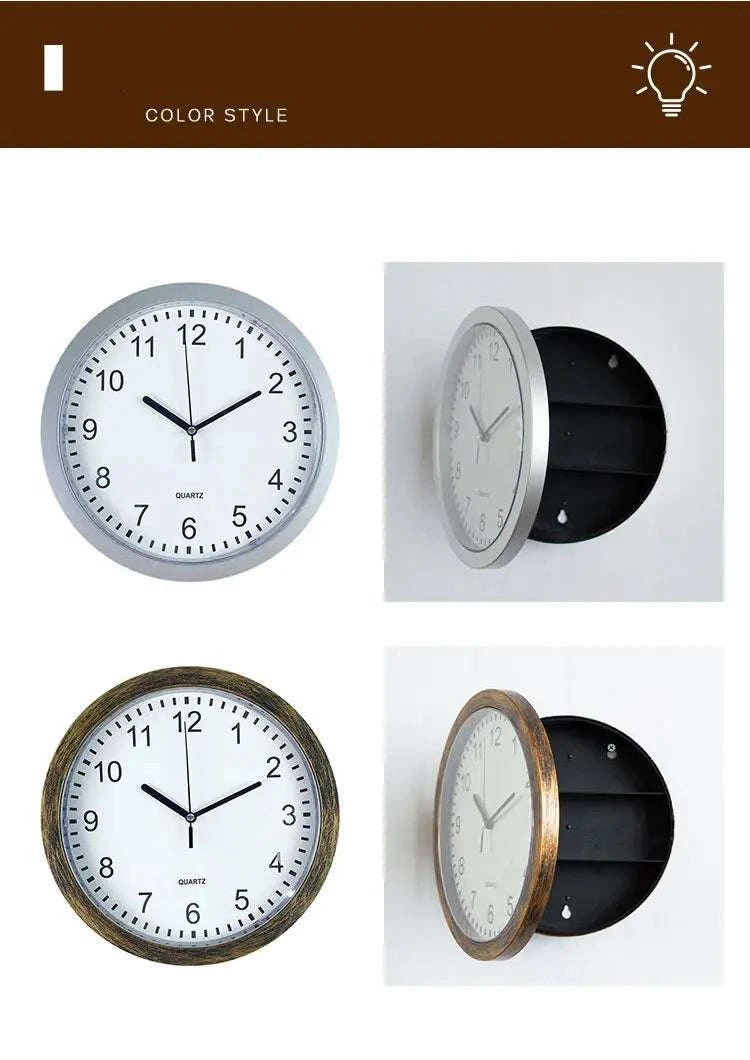 Hidden Wall Clock Safe with Secret Storage for Cash & Valuables-
