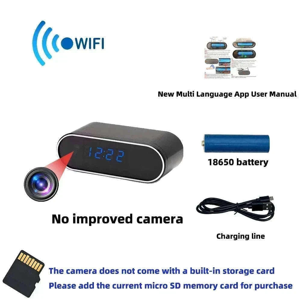 Hidden WiFi Clock Camera with Night Vision & Motion Detection-New camera / Add 32GB SD card / China Mainland