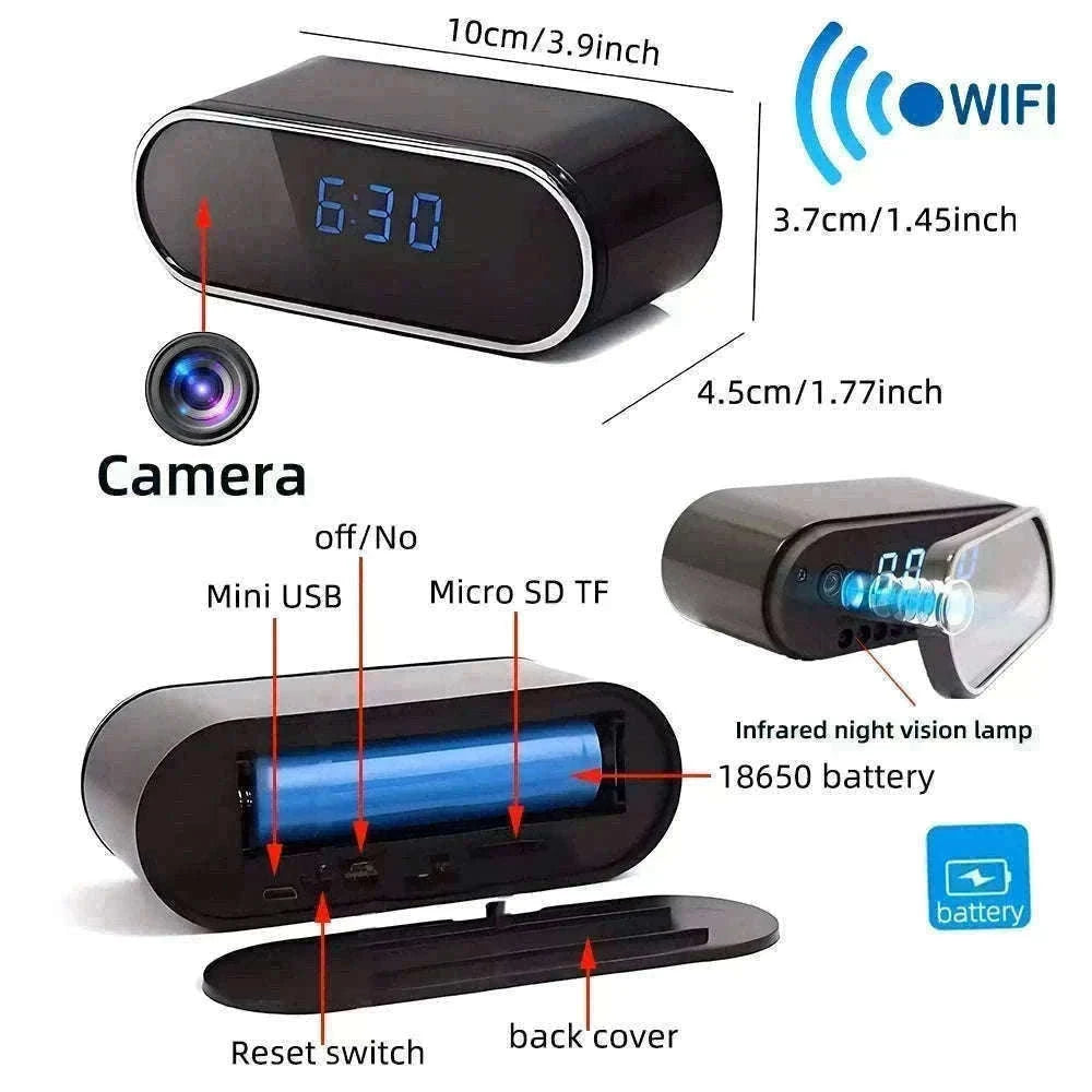 Hidden WiFi Clock Camera with Night Vision & Motion Detection-New camera / Add 32GB SD card / China Mainland