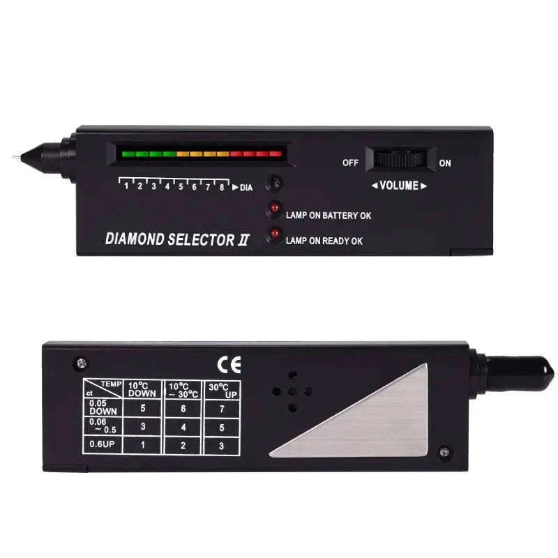 High Accuracy Diamond Tester Pen with LED & Audio Indicator Kit-Black