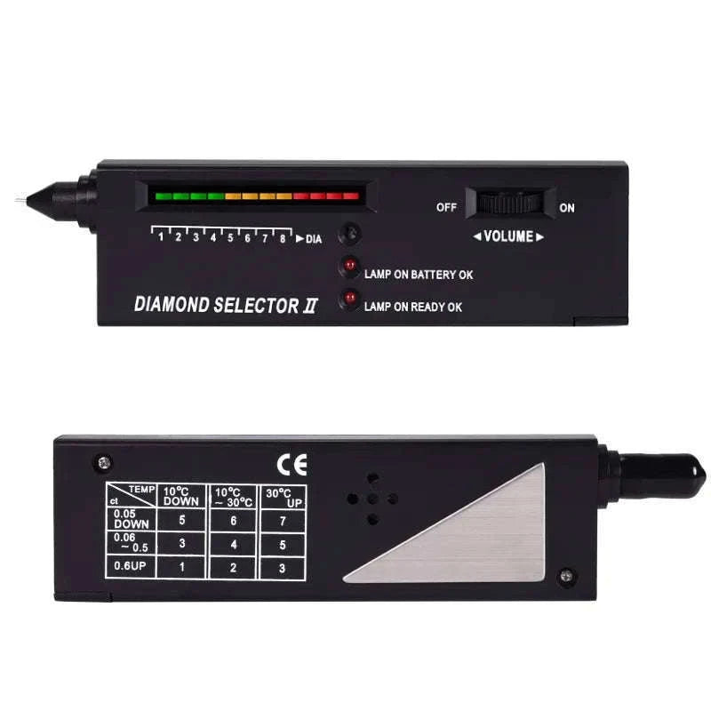 High Accuracy Diamond Tester Pen with LED & Audio Indicator Kit-Black