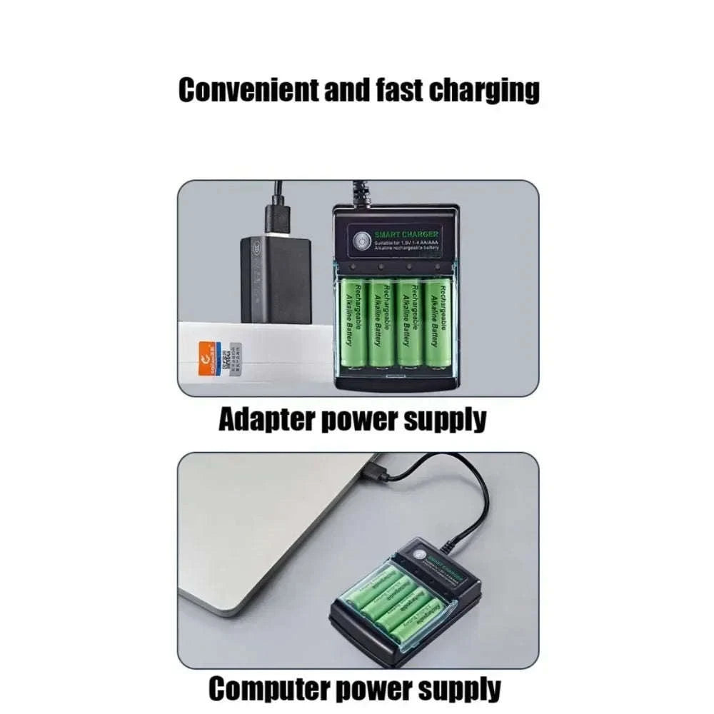 High-Capacity AA & AAA Rechargeable Battery Pack-16 PCS -charger box
