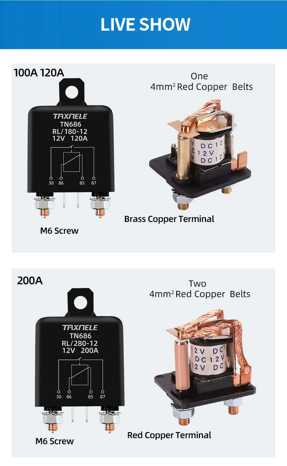 High Current Automotive Start Relay 100A–200A-24V / 200A