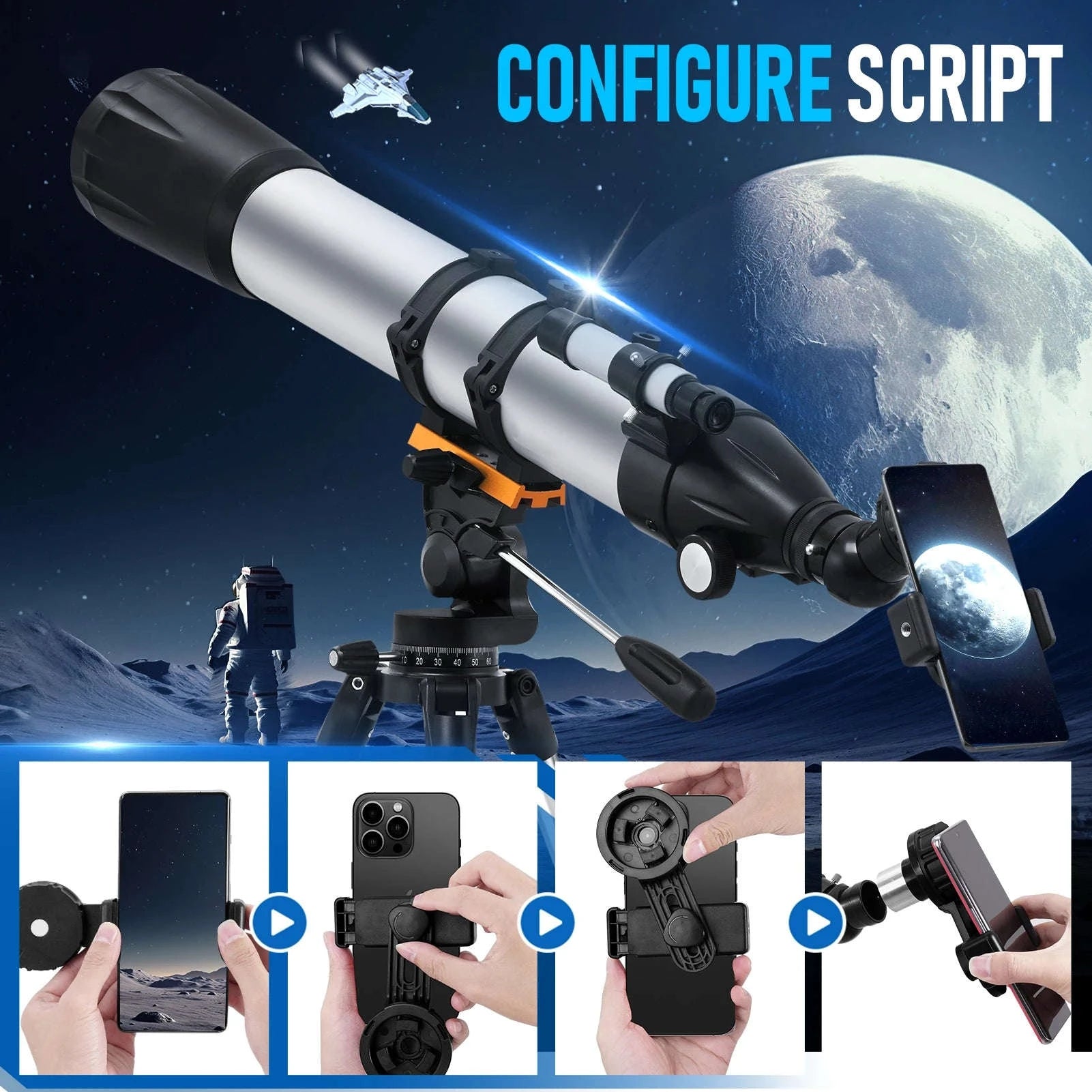 High-Definition Astronomical Telescope with Finderscope and Phone Mount-Telescope / GERMANY