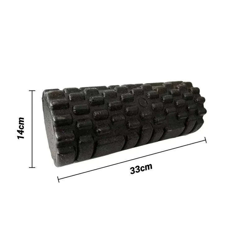 High-Density Foam Roller 33cm for Deep Muscle Relief & Recovery-Black (33x14cm)