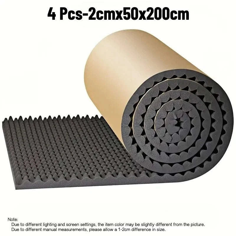 High-Density Self-Adhesive Soundproofing Insulation Cotton Panels-4PCS-200x50x2cm