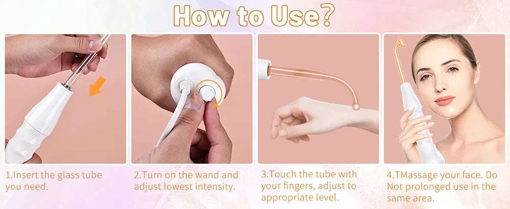 High Frequency Electrotherapy Facial Wand for Skin Rejuvenation-EU Plug