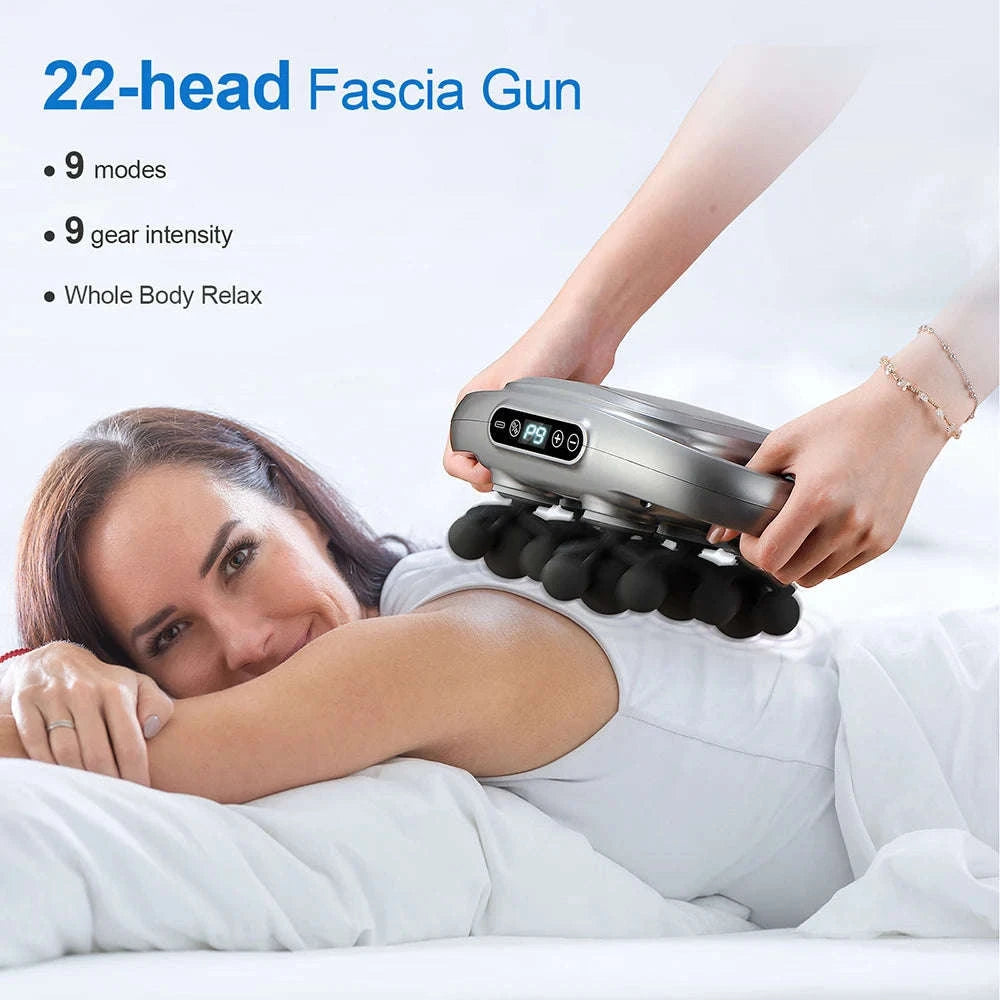 High-Frequency Massage Gun – 22-Head Percussion Device-White