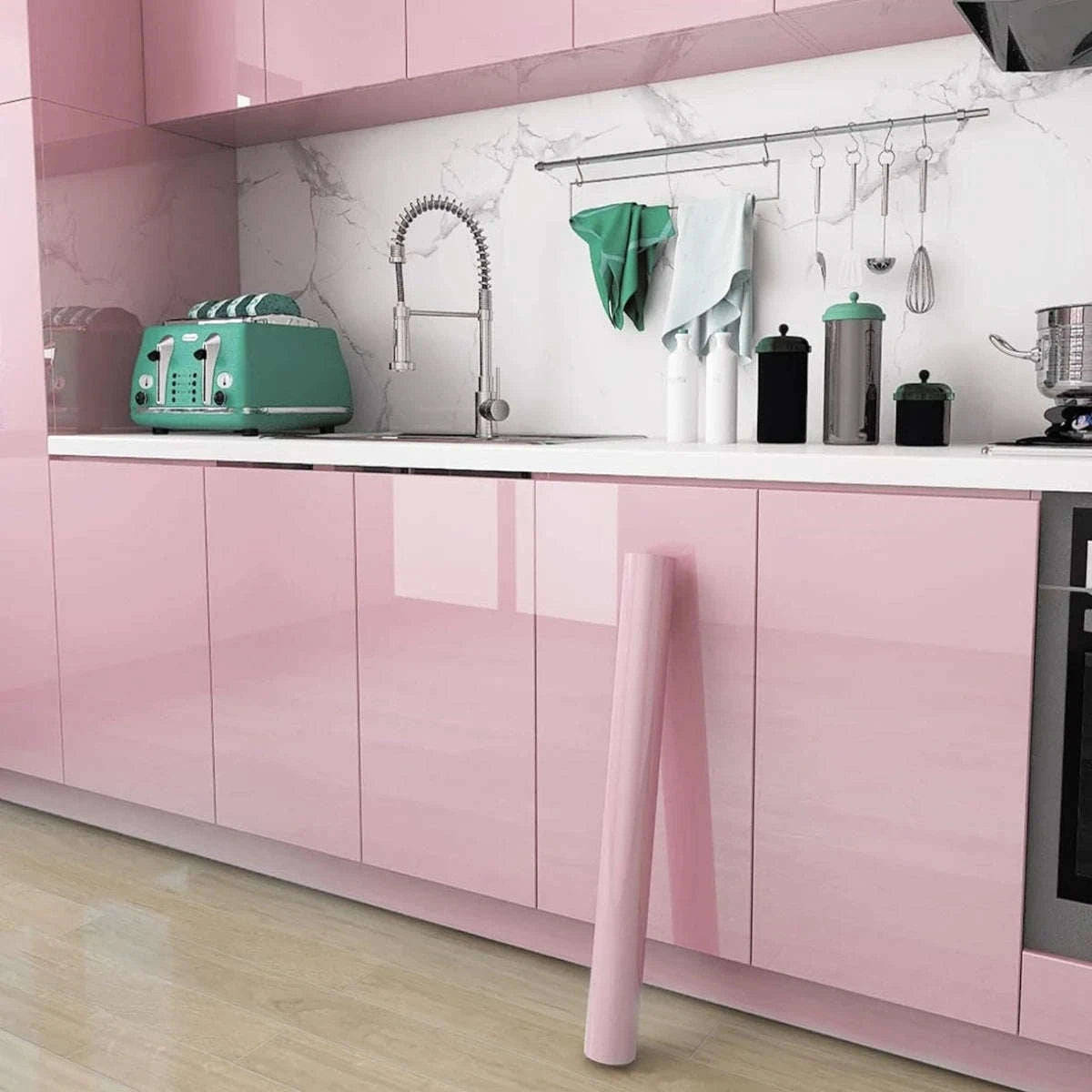 High Gloss Waterproof Self-Adhesive Wallpaper-White Glossy / 40cmx2M