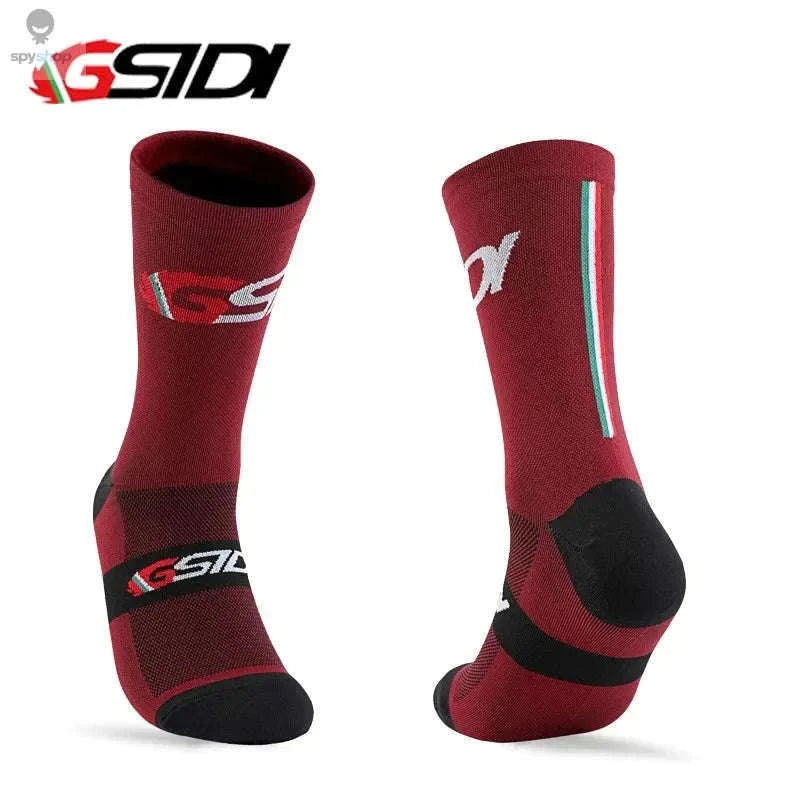 High Performance Cycling Compression Socks for Support and Comfort-vertical dark blue