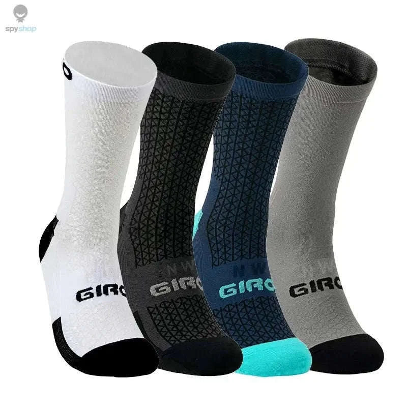 High Performance Cycling Compression Socks for Support and Comfort-vertical dark blue