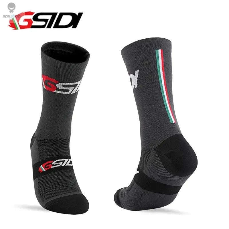 High Performance Cycling Compression Socks for Support and Comfort-vertical dark blue