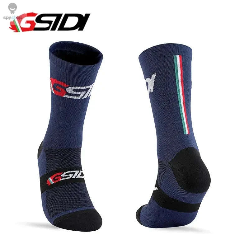 High Performance Cycling Compression Socks-vertical dark blue