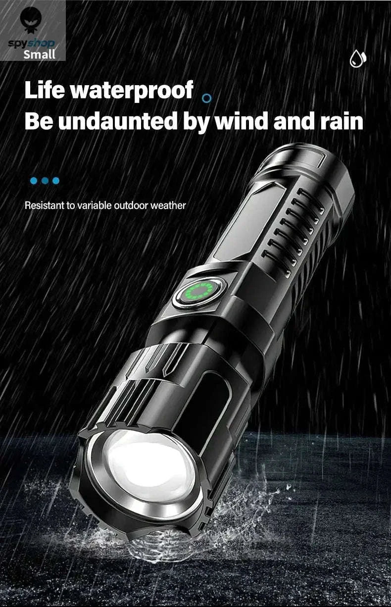 High Power LED Flashlight – Long-Range Beam, USB-C Rechargeable, Durable Build-P200 2PCS