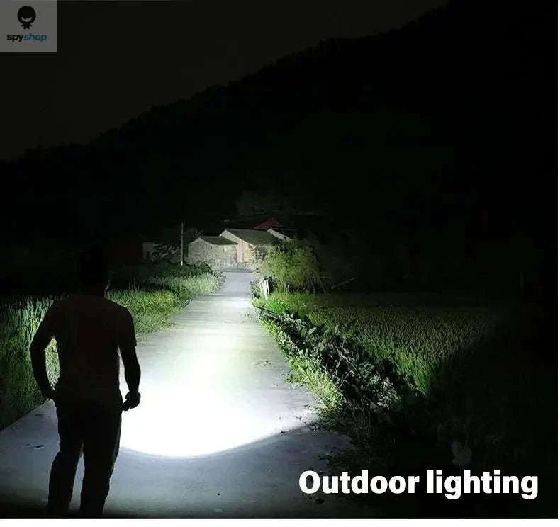 High Power LED Flashlight – Long-Range Beam, USB-C Rechargeable, Durable Build-P200 2PCS