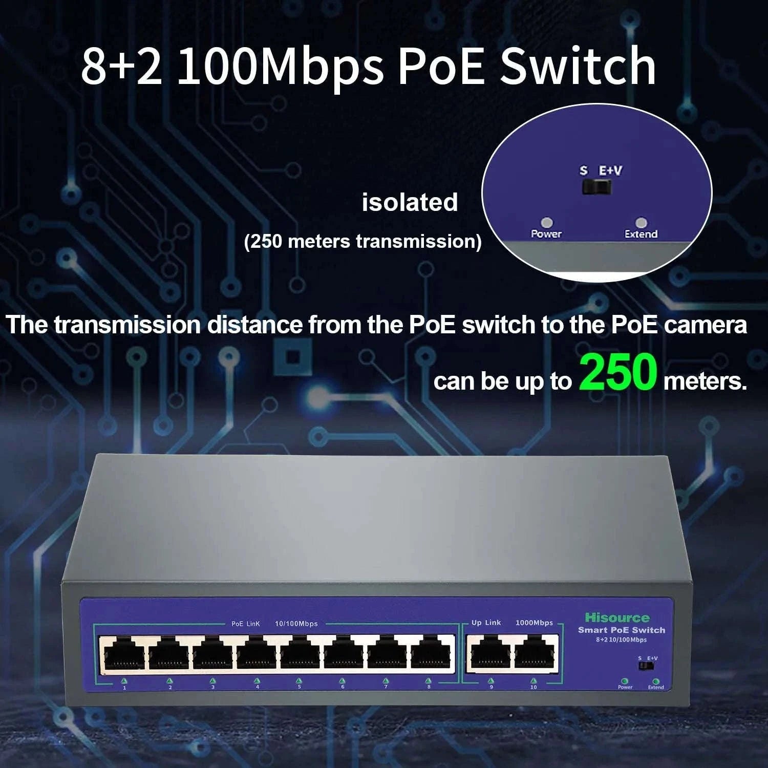 High-Power PoE Switch for IP Cameras-Hi-0920FBL-A