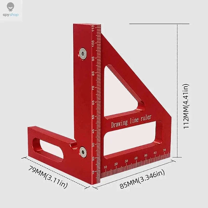 High-Precision Aluminum Alloy Miter Triangle Ruler-Red