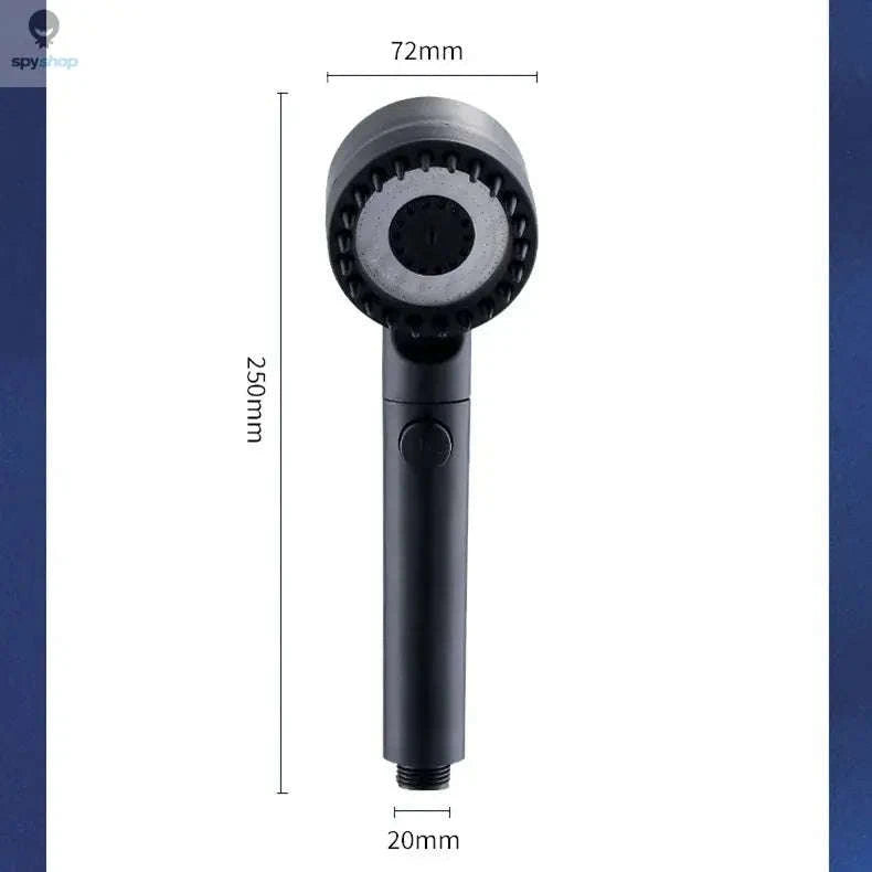 High Pressurized Filter Shower Head – Powerful Flow, 3 Modes, Built‑In Massage-Light Grey