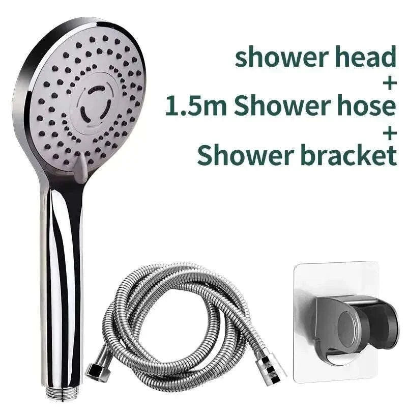 High Pressurized Hand Shower Head with 5 Spray Modes-shower set