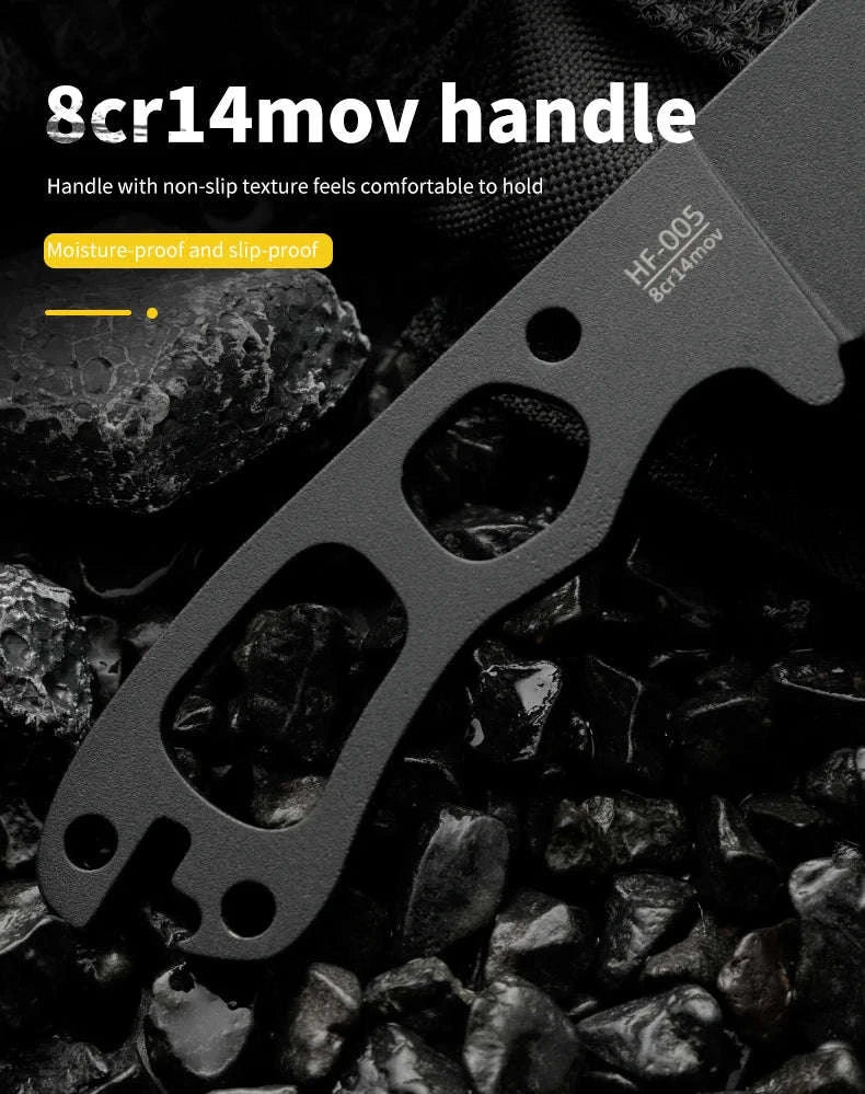 High Quality Multifunctional Outdoor Survival Knife-black / Italy