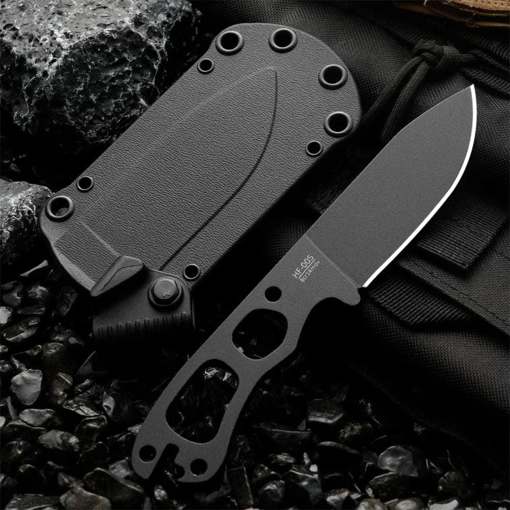 High Quality Multifunctional Outdoor Survival Knife-black / Italy