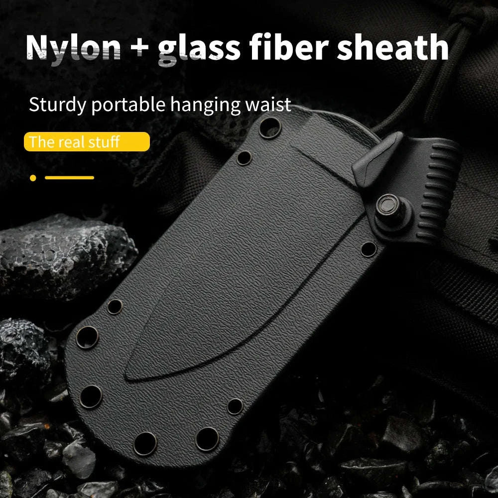 High Quality Multifunctional Outdoor Survival Knife-black / Italy