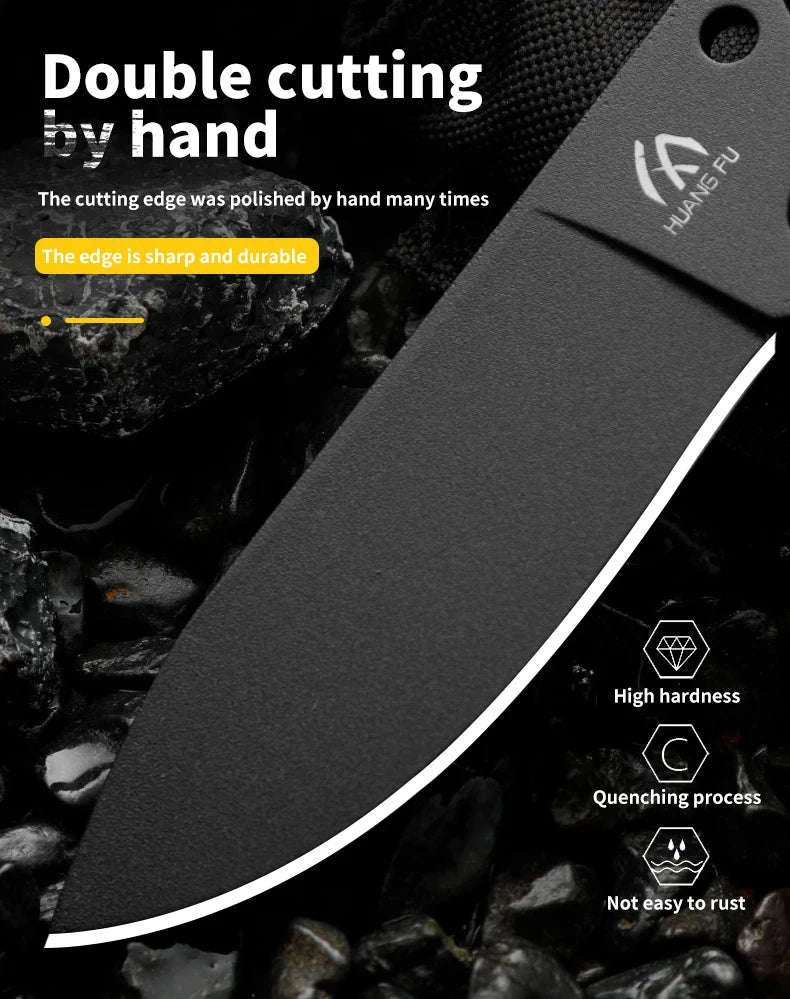 High Quality Multifunctional Outdoor Survival Knife-black / Italy